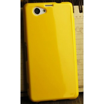 Силиконовый глянцевый непрозрачный чехол для Sony Xperia Z1 Compact Желтый