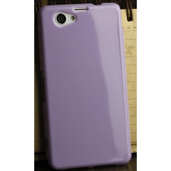 Силиконовый глянцевый непрозрачный чехол для Sony Xperia Z1 Compact Фиолетовый