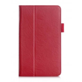 Чехол книжка подставка с рамочной защитой экрана, крепежом для стилуса, отсеком для карт и поддержкой кисти для Samsung Galaxy Tab A 7 (2016)  Красный