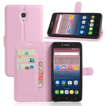 Чехол портмоне подставка на силиконовой основе на магнитной защелке для Alcatel One Touch Pixi 4 (6) Розовый
