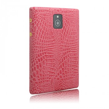 Чехол задняя накладка для Blackberry Passport с текстурой кожи крокодила Розовый