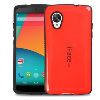 Силиконовый глянцевый непрозрачный чехол для Google LG Nexus 5 Красный