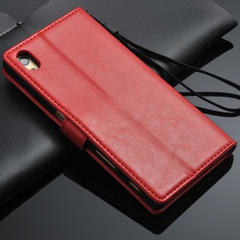 Чехол портмоне подставка на магнитной защелке для Sony Xperia Z5 Красный