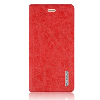 Винтажный чехол горизонтальная книжка подставка с отсеком для карт на присосках для Huawei P8 Lite Красный