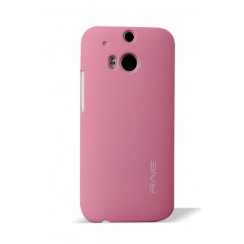 Пластиковый непрозрачный матовый чехол с повышенной шероховатостью для HTC One (M8)  Розовый