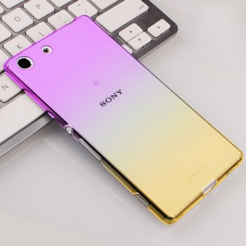 Силиконовый матовый полупрозрачный градиентный чехол для Sony Xperia M5  Фиолетовый