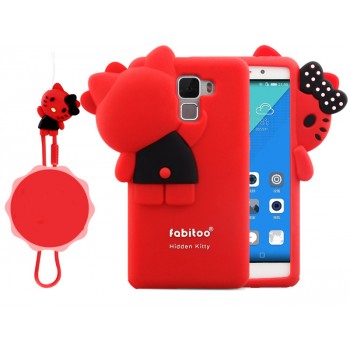 Силиконовый матовый непрозрачный дизайнерский фигурный чехол для Huawei Honor 7 Красный