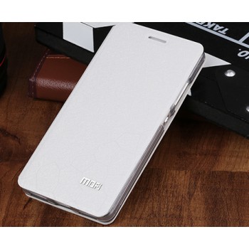 Чехол горизонтальная книжка подставка текстура Соты на силиконовой основе для Huawei Honor 7 Белый