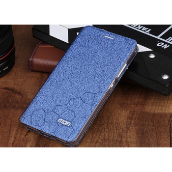Чехол горизонтальная книжка подставка текстура Соты на силиконовой основе для Huawei Honor 7 Синий