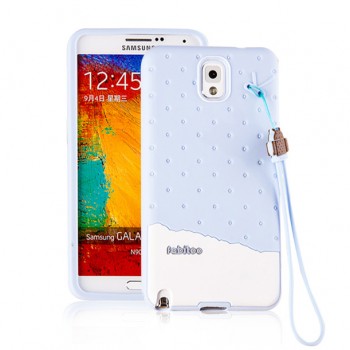 Силиконовый матовый непрозрачный дизайнерский фигурный чехол для Samsung Galaxy Note 3 Синий