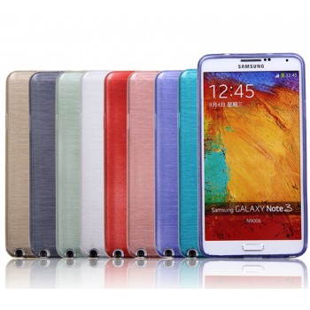 Силиконовый матовый полупрозрачный чехол металлик для Samsung Galaxy Note 3 
