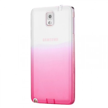 Силиконовый глянцевый полупрозрачный градиентный чехол для Samsung Galaxy Note 3  Розовый