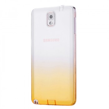 Силиконовый глянцевый полупрозрачный градиентный чехол для Samsung Galaxy Note 3  Желтый