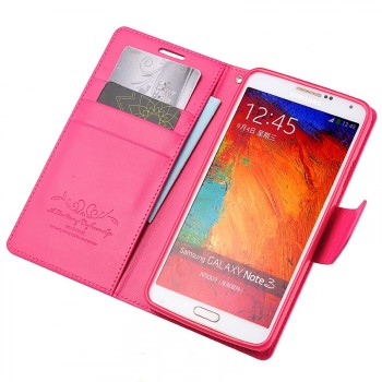 Чехол портмоне подставка на силиконовой основе на магнитной защелке для Samsung Galaxy Note 3 