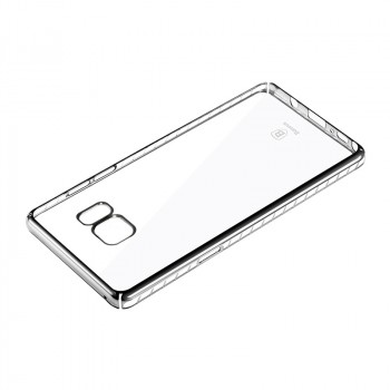 Силиконовый матовый полупрозрачный чехол текстура Металлик для Samsung Galaxy Note 7  Белый