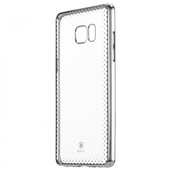 Силиконовый матовый полупрозрачный чехол с текстурным покрытием Узоры для Samsung Galaxy Note 7  Белый