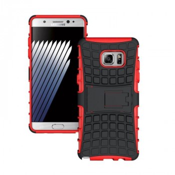 Экстрим противоударный чехол для Samsung Galaxy Note 7 с подставкой и текстурой шины Красный