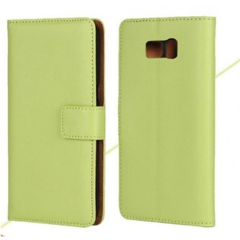 Чехол портмоне подставка на пластиковой основе на магнитной защелке для Samsung Galaxy Note 7 Зеленый