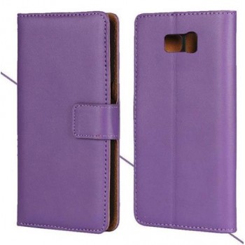 Чехол портмоне подставка на пластиковой основе на магнитной защелке для Samsung Galaxy Note 7 Фиолетовый