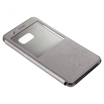 Чехол горизонтальная книжка на пластиковой основе с окном вызова для Samsung Galaxy Note 7  Серый