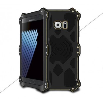 Эксклюзивный многомодульный ультрапротекторный пылевлагозащищенный ударостойкий нескользящий чехол алюминиево-цинковый сплав/силиконовый полимер для Samsung Galaxy Note 7  Черный