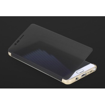Пластиковый непрозрачный матовый чехол с полупрозрачной крышкой с зеркальным покрытием для Samsung Galaxy Note 7  Черный