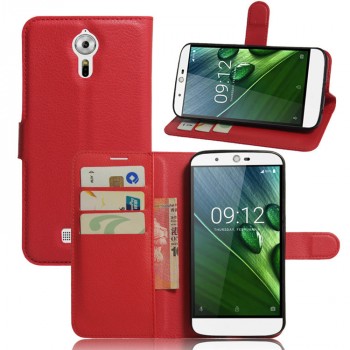 Чехол портмоне подставка на силиконовой основе на магнитной защелке для Acer Liquid Zest Plus  Красный