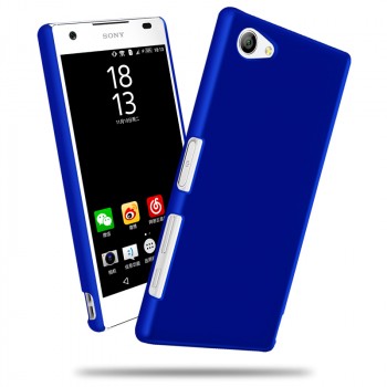 Пластиковый непрозрачный матовый чехол для Sony Xperia Z5 Compact Синий