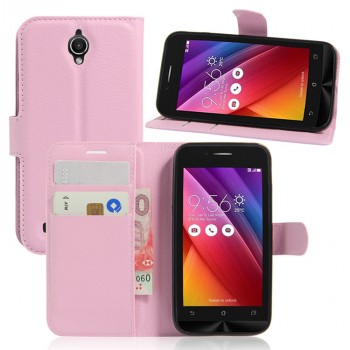 Чехол портмоне подставка на силиконовой основе на магнитной защелке для ASUS ZenFone Go 4.5  Розовый