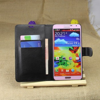 Чехол портмоне подставка на магнитной защелке для Samsung Galaxy Note 3 Черный