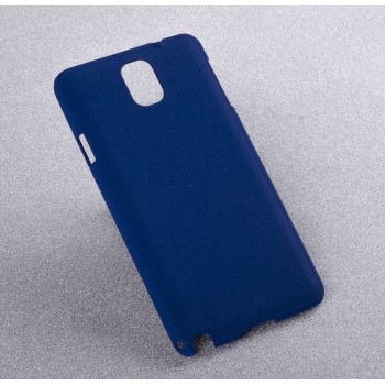 Пластиковый непрозрачный матовый чехол с повышенной шероховатостью для Samsung Galaxy Note 3 Синий