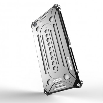 Цельнометаллический противоударный чехол из авиационного алюминия на винтах с мягкой внутренней защитной прослойкой для гаджета с прямым доступом к разъемам для Xiaomi MI5 Серый