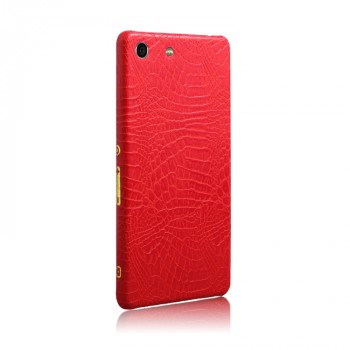 Чехол накладка текстурная отделка Кожа для Sony Xperia M5  Красный