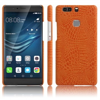 Чехол накладка текстурная отделка Кожа для Huawei P9 Plus  Оранжевый