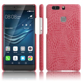 Чехол накладка текстурная отделка Кожа для Huawei P9 Plus  Розовый