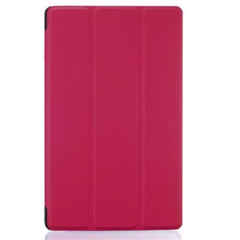 Сегментарный чехол книжка подставка на непрозрачной поликарбонатной основе для Lenovo Tab 3 7  Пурпурный