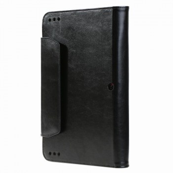 Вощеный чехол книжка подставка с рамочной защитой экрана, крепежом для стилуса и отсеком для карт для ASUS Transformer Book T100HA Черный