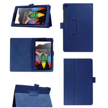Чехол книжка подставка с рамочной защитой экрана и крепежом для стилуса для Lenovo Tab 3 7 Essential Синий