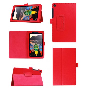 Чехол книжка подставка с рамочной защитой экрана и крепежом для стилуса для Lenovo Tab 3 7 Essential Красный