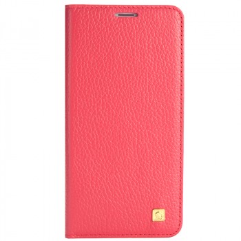 Кожаный чехол горизонтальная книжка на пластиковой основе с отсеком для карт для Meizu MX6 Розовый