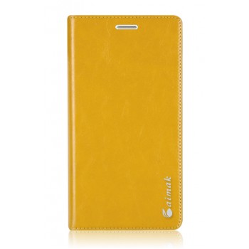 Винтажный чехол горизонтальная книжка подставка на пластиковой основе на присосках для Meizu MX6  Желтый
