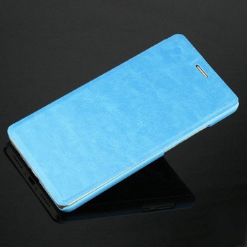 Чехол горизонтальная книжка подставка на пластиковой основе для Meizu MX6 Голубой