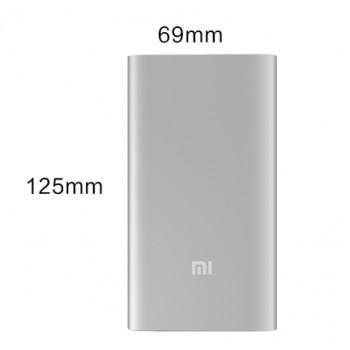 Оригинальное ультратонкое 9.9 мм портативное зарядное устройство Xiaomi в матовом металлическом корпусе 5000 мАч Серый