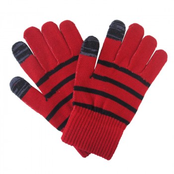 Сенсорные трехпальцевые перчатки шерсть/акрил дизайн Полосы