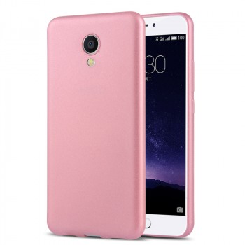 Силиконовый матовый непрозрачный чехол для Meizu MX6  Розовый