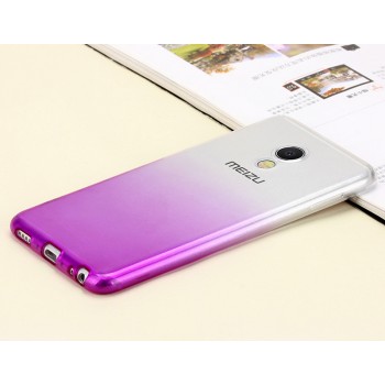 Силиконовый матовый полупрозрачный градиентный чехол для Meizu MX6  Фиолетовый