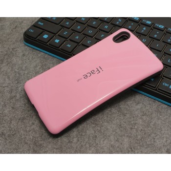 Силиконовый глянцевый непрозрачный чехол с нескользящими гранями для Sony Xperia Z5 Premium Розовый
