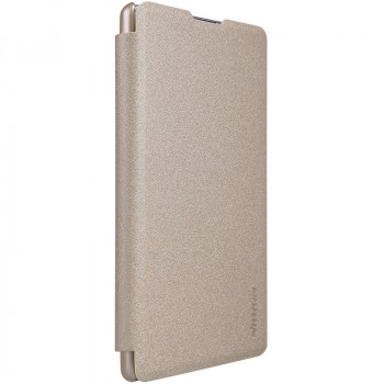 Чехол горизонтальная книжка на пластиковой нескользящей премиум основе для Sony Xperia XA  Бежевый