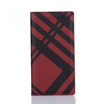 Чехол портмоне подставка текстура Линии на пластиковой основе на магнитной защелке для Sony Xperia XA Красный