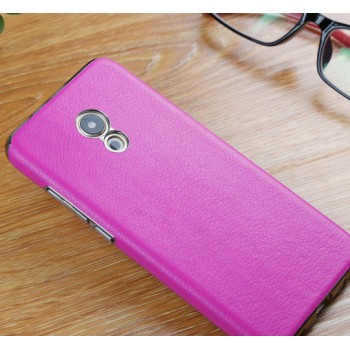 Пластиковый непрозрачный матовый чехол с текстурным покрытием Кожа для Meizu Pro 6 Розовый
